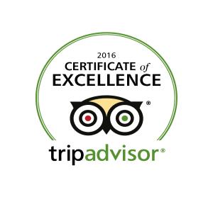 2016 Trip Advisor Certificate of Excellence 