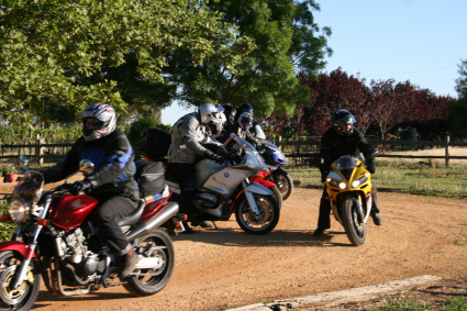 Bikers leaving.